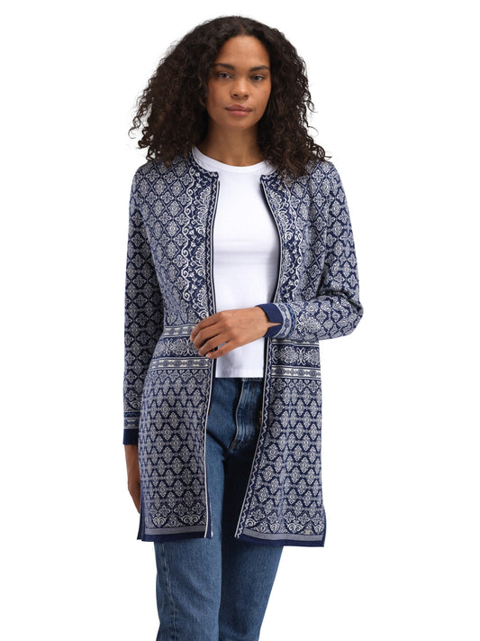 Dale of Norway Women Ingeborg Women’s Jacket - Merino ELECTRICSTORM OFFWHITE BLUE
