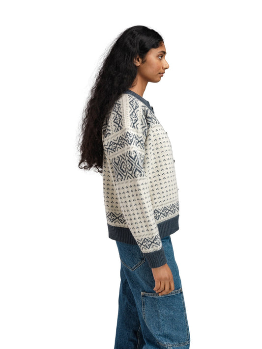 Dale of Norway Women Hannah Fem. Cardigan Offwhite Steel Lightcharcoal