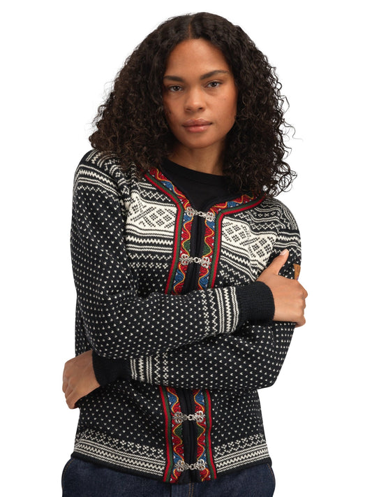 Dale of Norway Women Setesdal Unisex Jacket - Norwegian Wool BLACK OFFWHITE