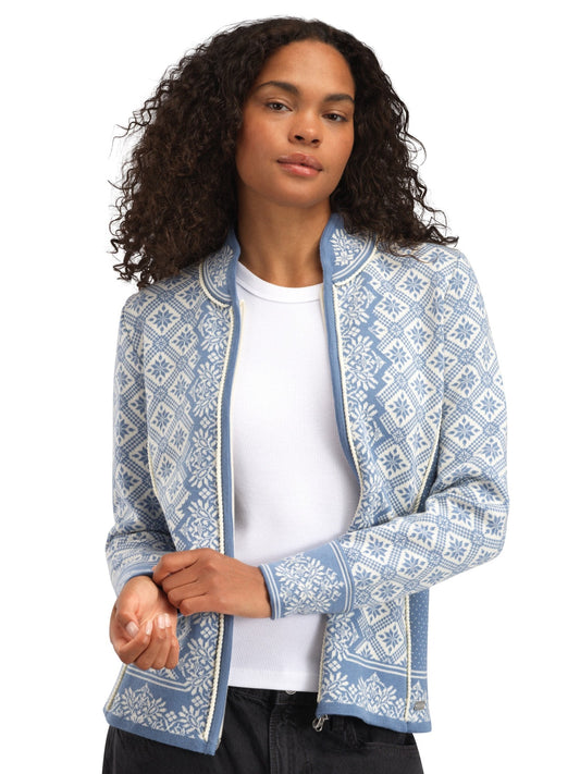 Dale of Norway Women Christiania Women's Jacket - Merino Wool BlueShadow OffWhite
