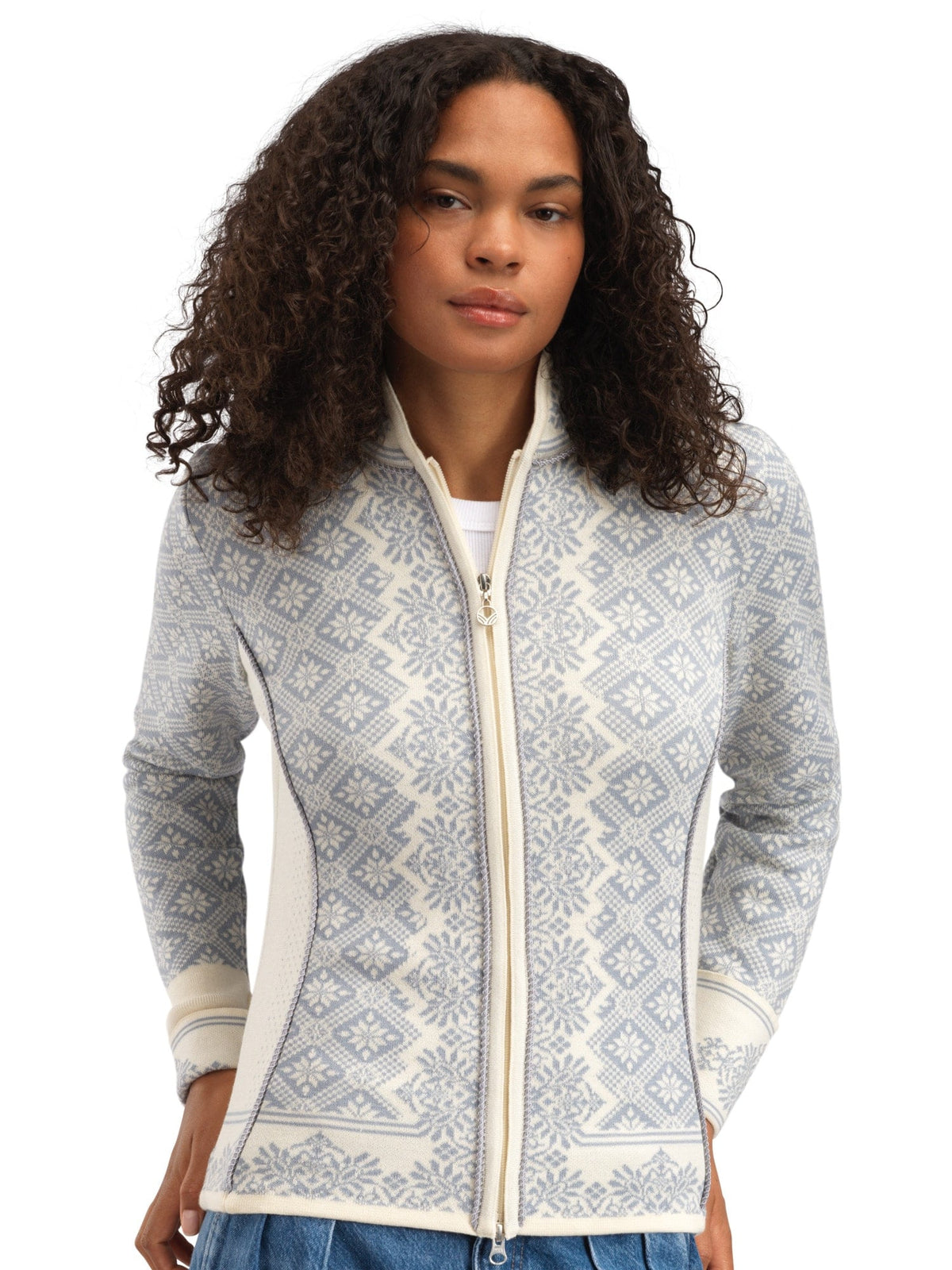 Dale of Norway Women Christiania Fem Jacket Offwhite Metalgrey