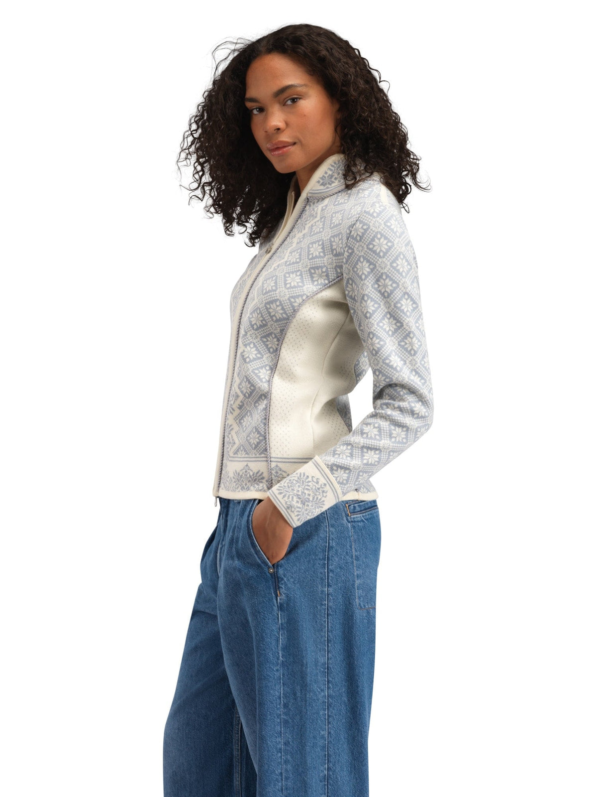 Dale of Norway Women Christiania Fem Jacket Offwhite Metalgrey