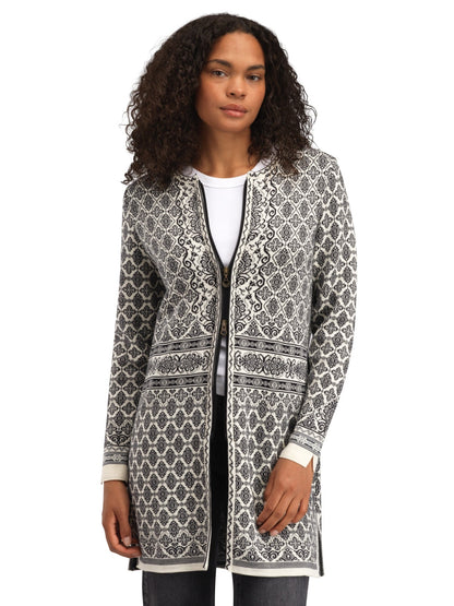 Dale of Norway Women Ingeborg Fem Jacket Offwhite Black Gravuvig Smoke