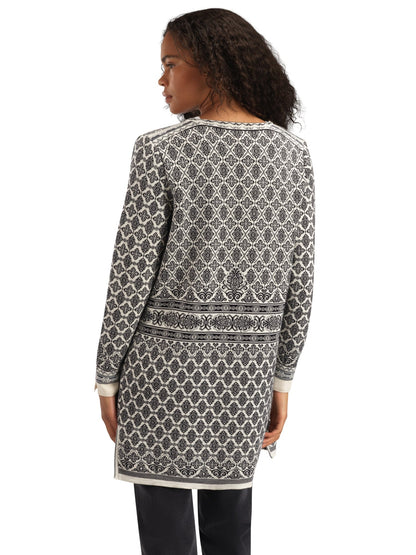 Dale of Norway Women Ingeborg Fem Jacket Offwhite Black Gravuvig Smoke