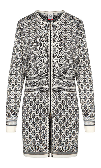 Dale of Norway Women Ingeborg Fem Jacket Offwhite Black Gravuvig Smoke