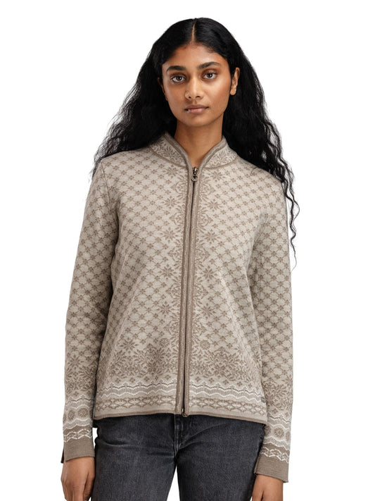 Dale of Norway Women Solfrid Fem Jacket Mountainstone Sand Offwhite