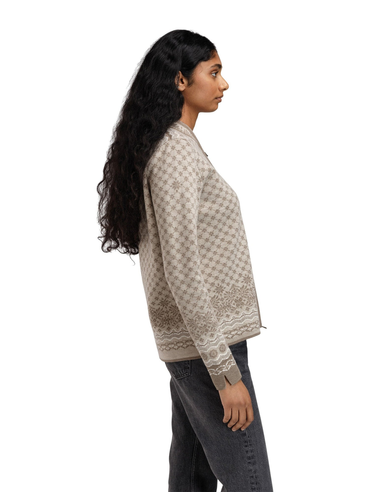 Dale of Norway Women Solfrid Fem Jacket Mountainstone Sand Offwhite