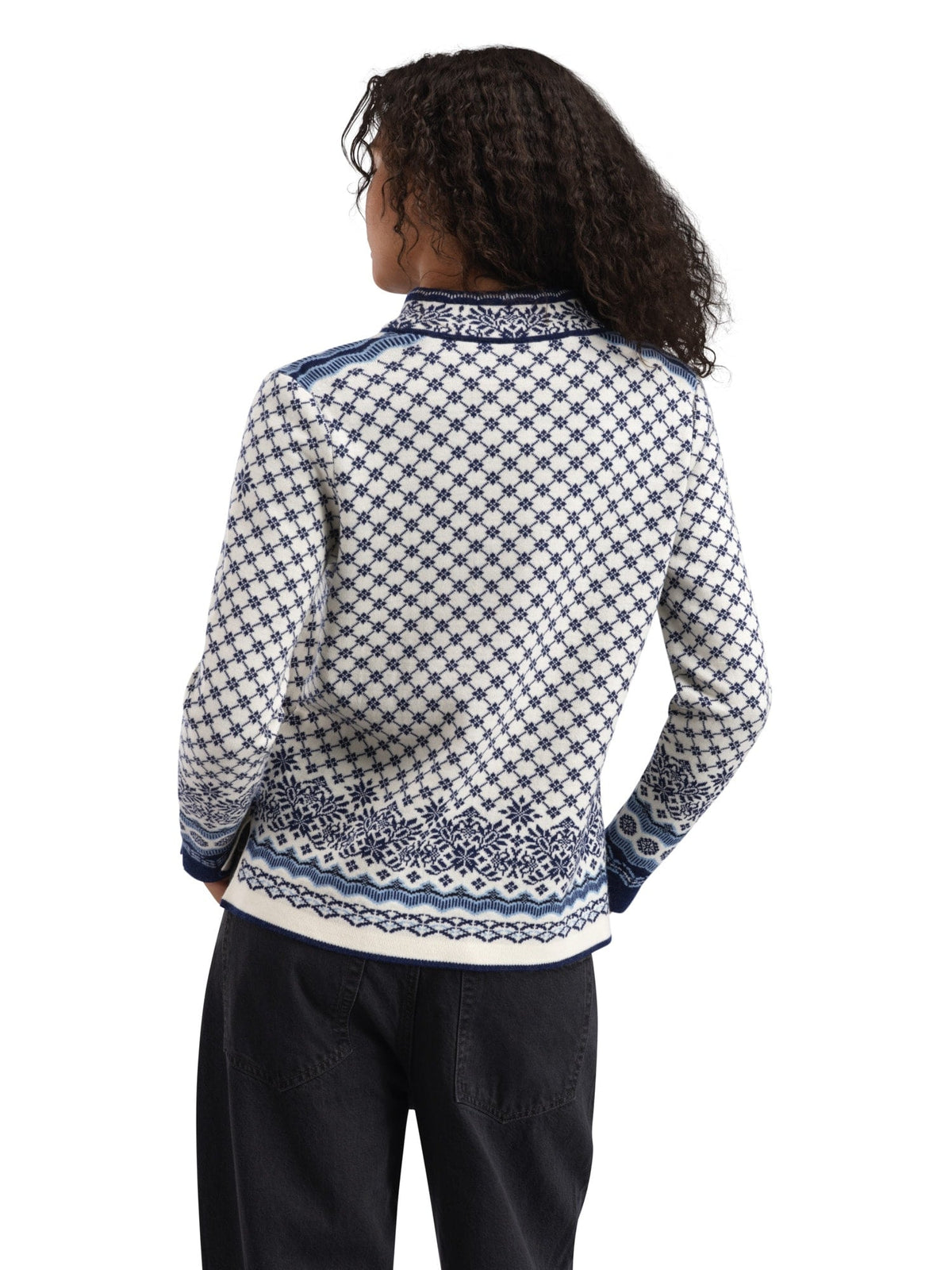 Dale of Norway Women Solfrid Women’s Jacket - Merino Wool OFFWHITE ELECTRICSTORM NAVY
