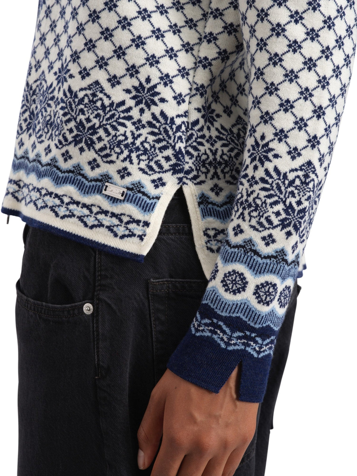 Dale of Norway Women Solfrid Women’s Jacket - Merino Wool OFFWHITE ELECTRICSTORM NAVY