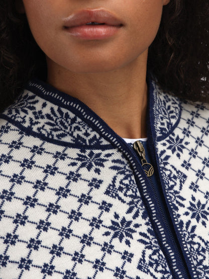 Dale of Norway Women Solfrid Women’s Jacket - Merino Wool OFFWHITE ELECTRICSTORM NAVY