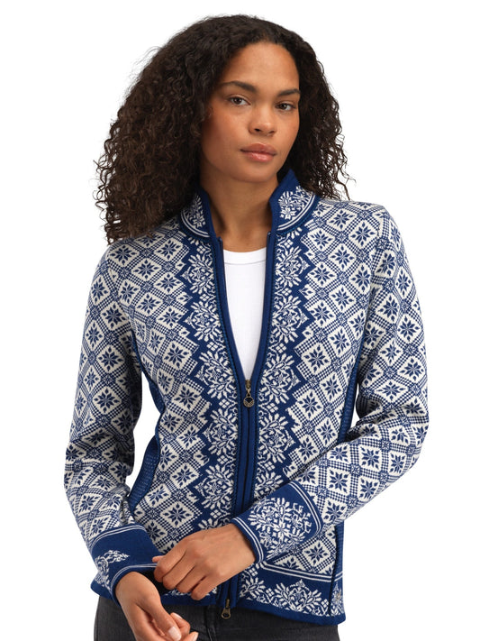 Dale of Norway Women Christiania Women's Jacket - Merino Wool Atlantic Mel Off-white