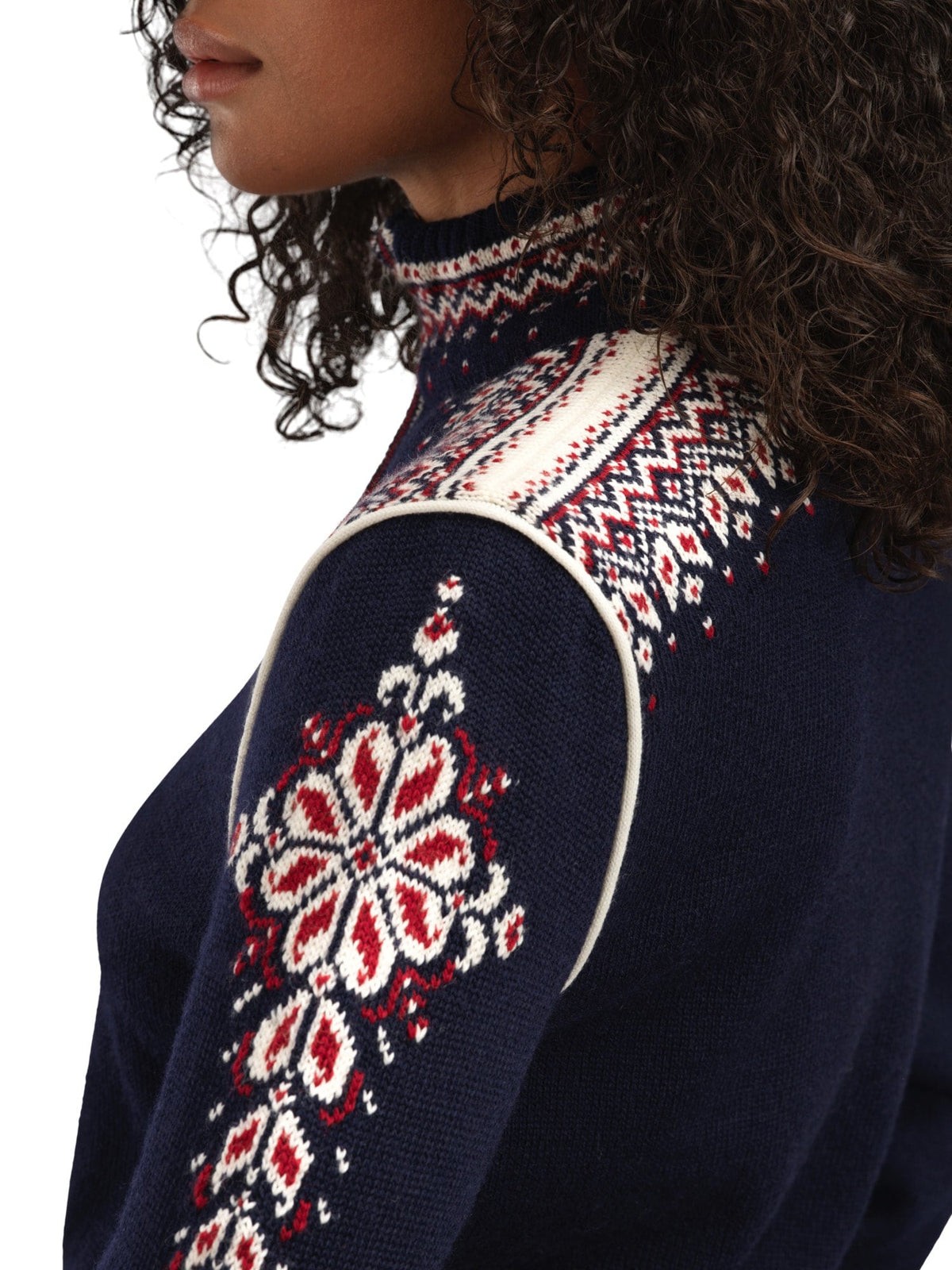 Dale of Norway Women 140th Anniversary Women’s Wool Jacket  NAVY RED ROSE OFF WHITE