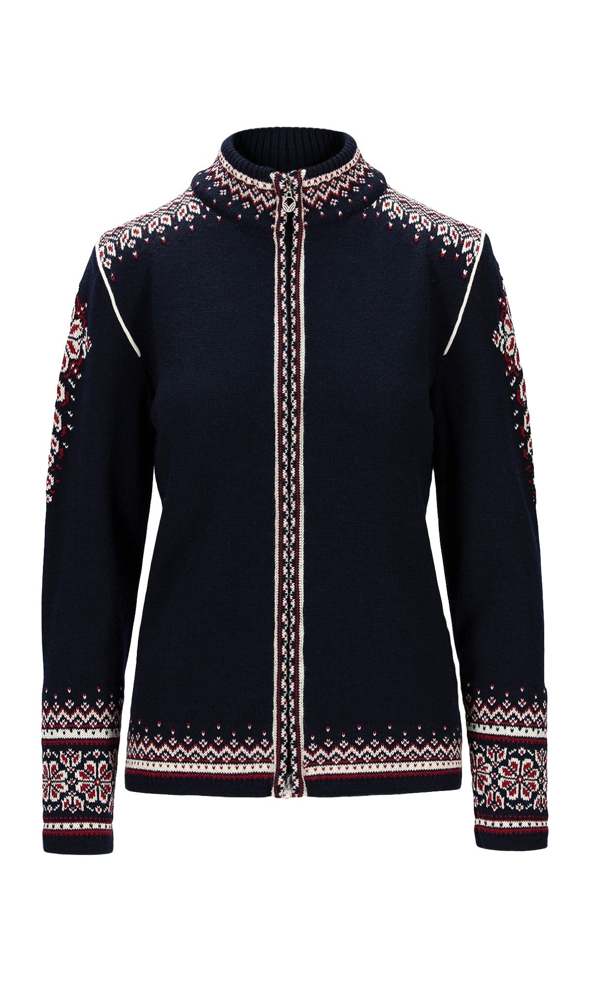 Dale of Norway Women 140th Anniversary Women’s Wool Jacket  NAVY RED ROSE OFF WHITE