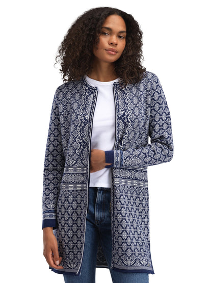 Dale of Norway Women Ingeborg Women’s Jacket - Merino ELECTRICSTORM OFFWHITE BLUE