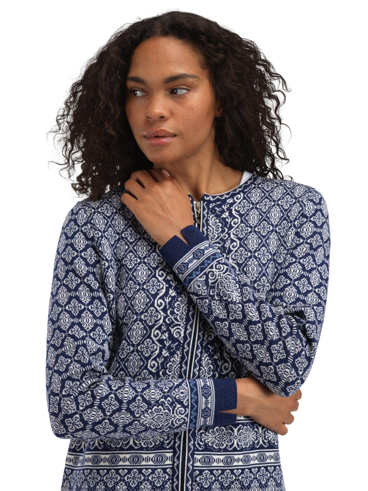 Dale of Norway Women Ingeborg Women’s Jacket - Merino ELECTRICSTORM OFFWHITE BLUE