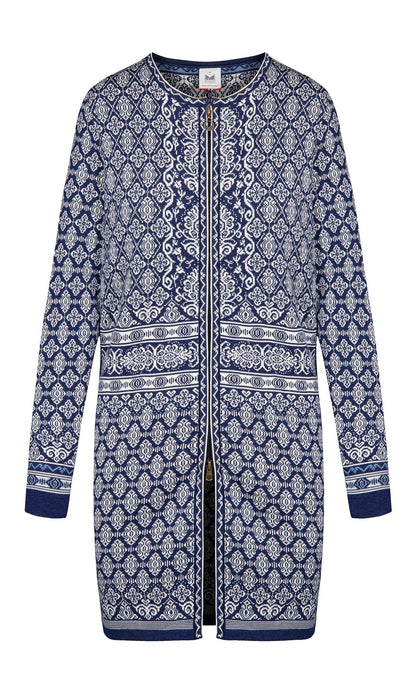 Dale of Norway Women Ingeborg Women’s Jacket - Merino ELECTRICSTORM OFFWHITE BLUE