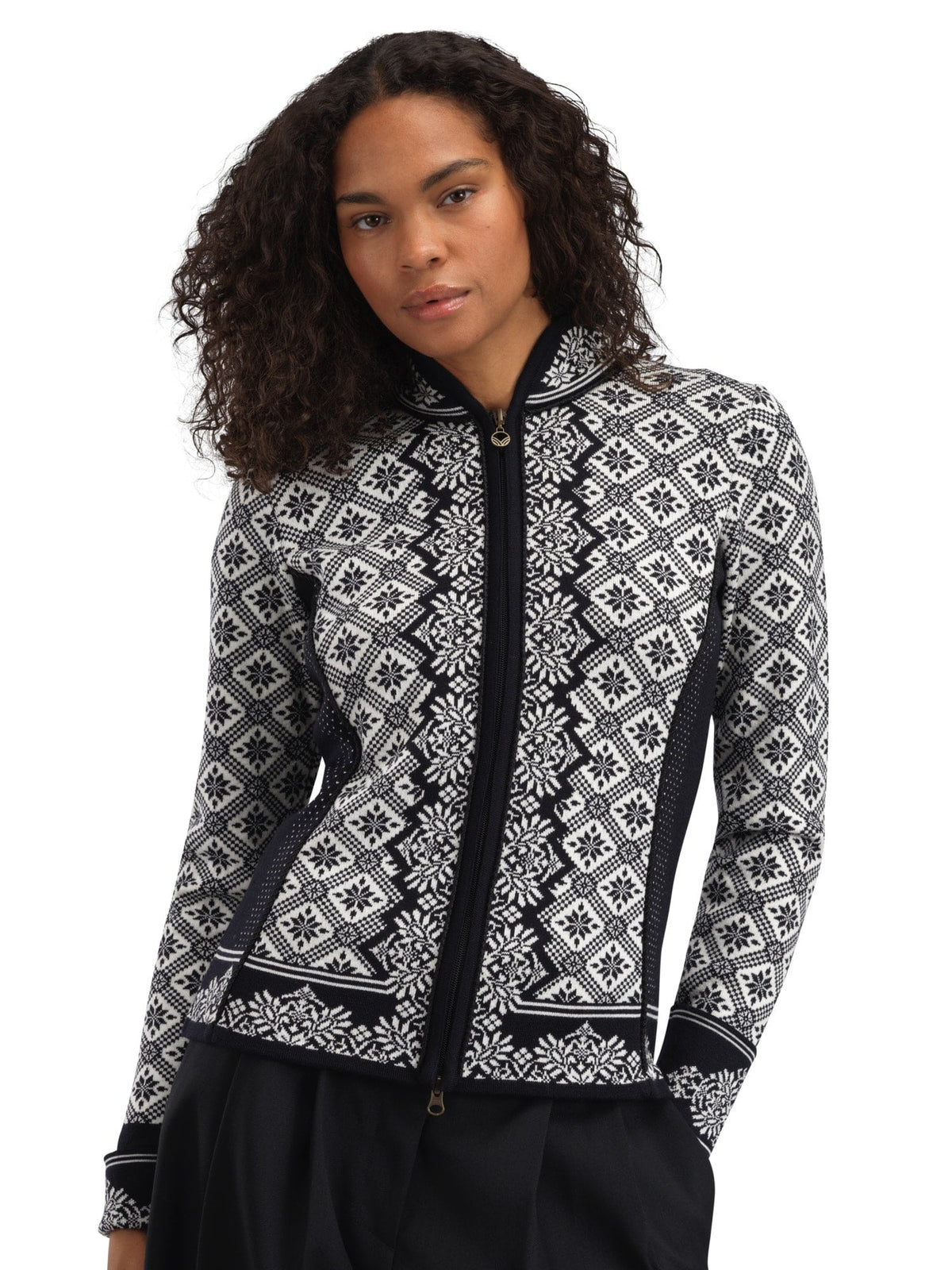 Dale of Norway Women Christiania Women's Jacket - Merino Wool Black Off-white