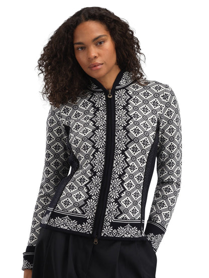 Dale of Norway Women Christiania Women's Jacket - Merino Wool Black Off-white