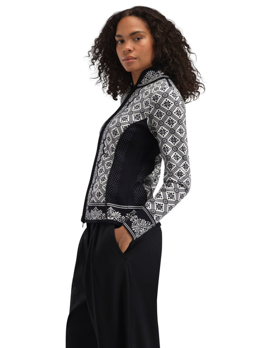 Dale of Norway Women Christiania Women's Jacket - Merino Wool Black Off-white