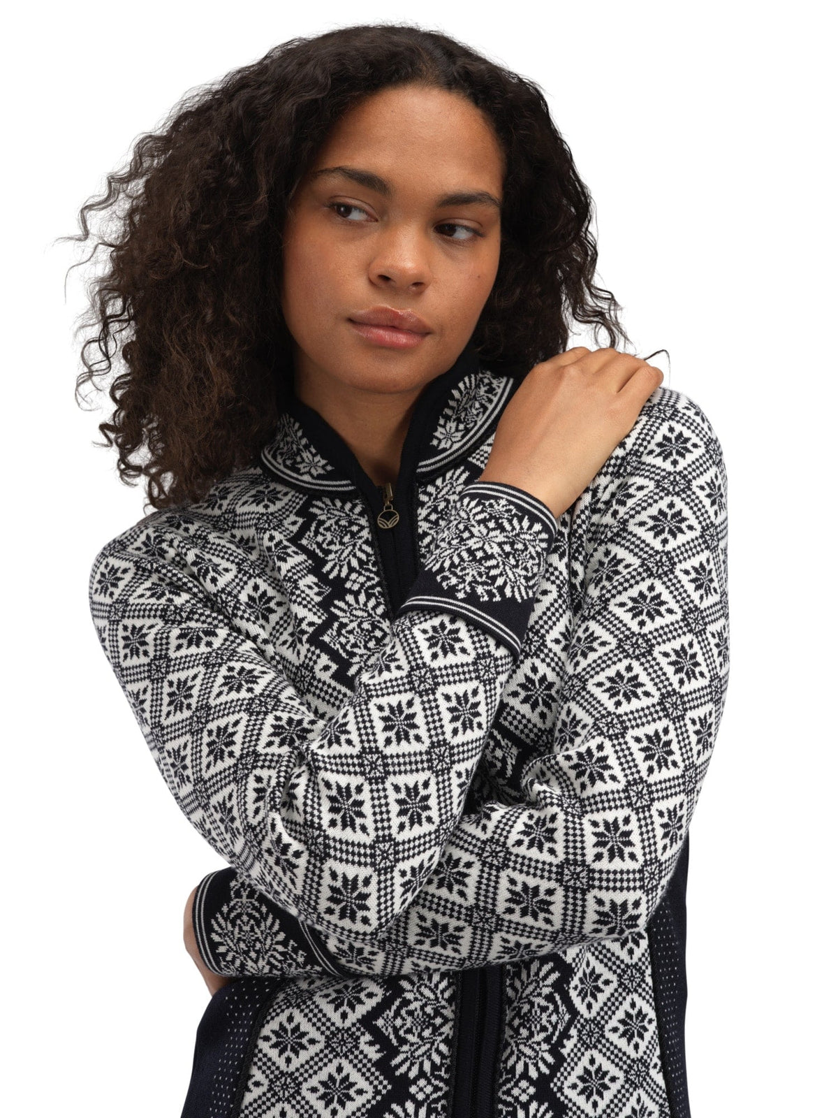 Dale of Norway Women Christiania Women's Jacket - Merino Wool Black Off-white
