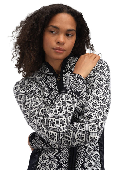Dale of Norway Women Christiania Women's Jacket - Merino Wool Black Off-white