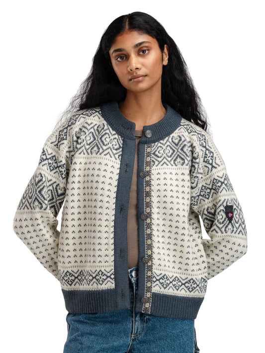 Dale of Norway Women Hannah Fem. Cardigan Offwhite Steel Lightcharcoal
