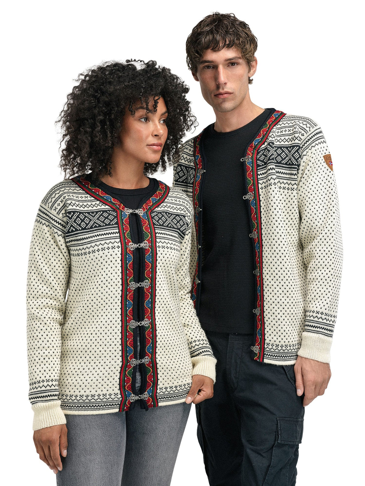 Dale of Norway Women Setesdal Unisex Jacket - Norwegian Wool  OFFWHITE BLACK