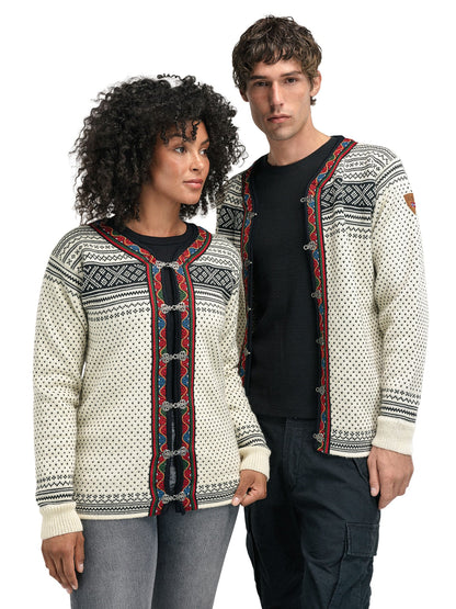 Dale of Norway Women Setesdal Unisex Jacket - Norwegian Wool  OFFWHITE BLACK
