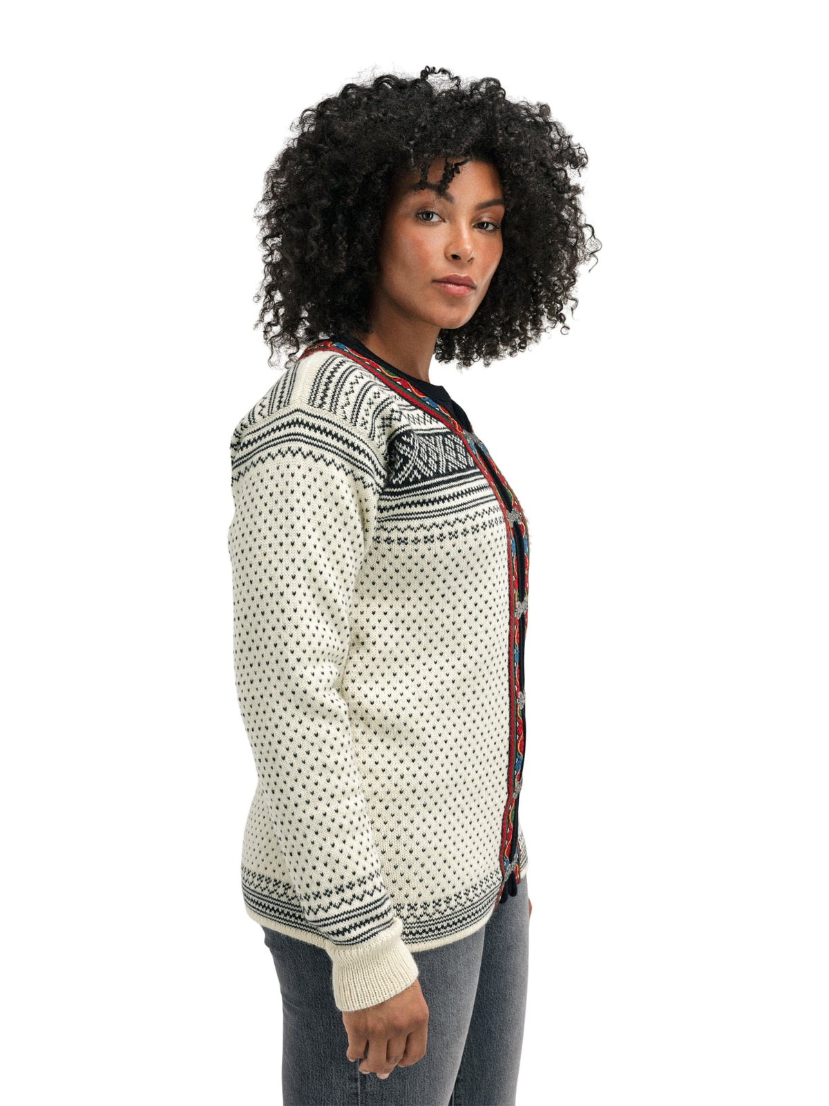 Dale of Norway Women Setesdal Unisex Jacket - Norwegian Wool  OFFWHITE BLACK