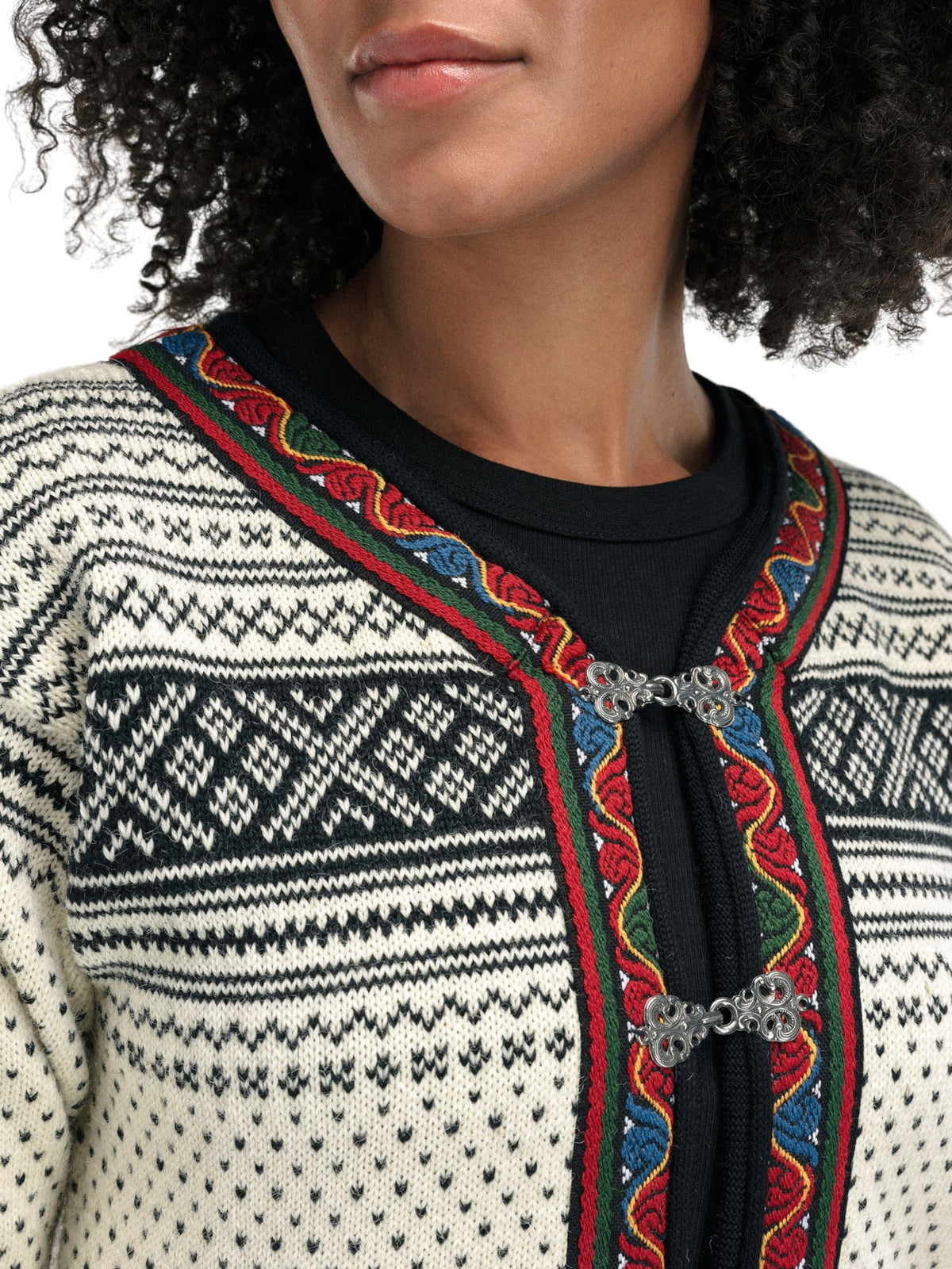Dale of Norway Women Setesdal Unisex Jacket - Norwegian Wool  OFFWHITE BLACK