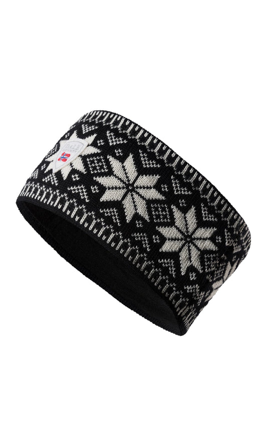 Dale of Norway Women|Men Garmisch Headband - Merino Wool Black Off white Dark charc