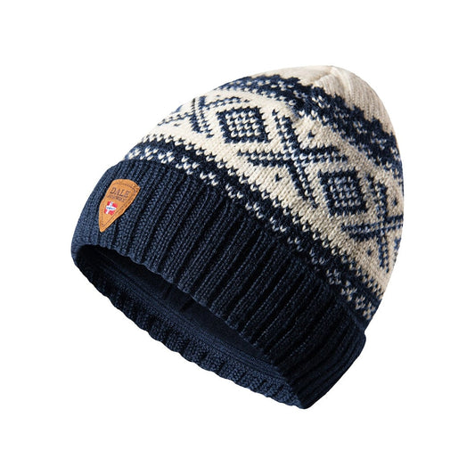 Dale of Norway Women|Men Cortina 1956 Hat - Norwegian Wool Navy White