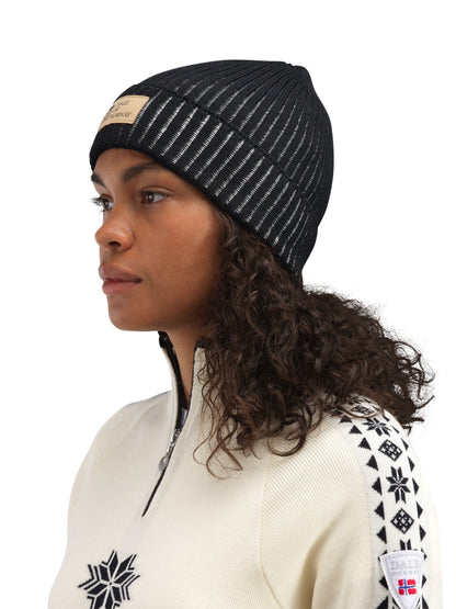 Dale of Norway Women|Men Alvøy Hat - Norwegian Wool Black Offwhite
