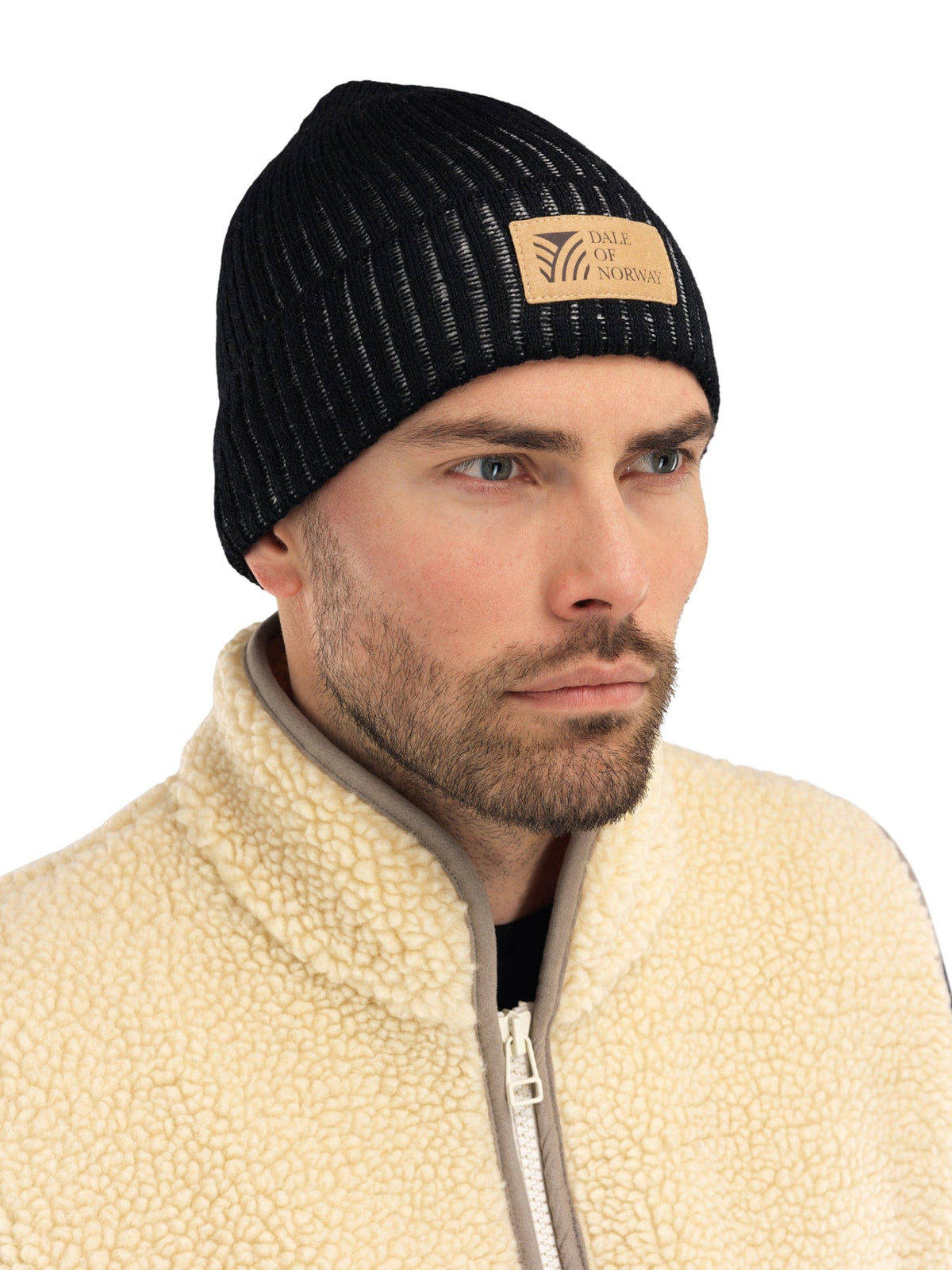 Dale of Norway Women|Men Alvøy Hat - Norwegian Wool Black Offwhite