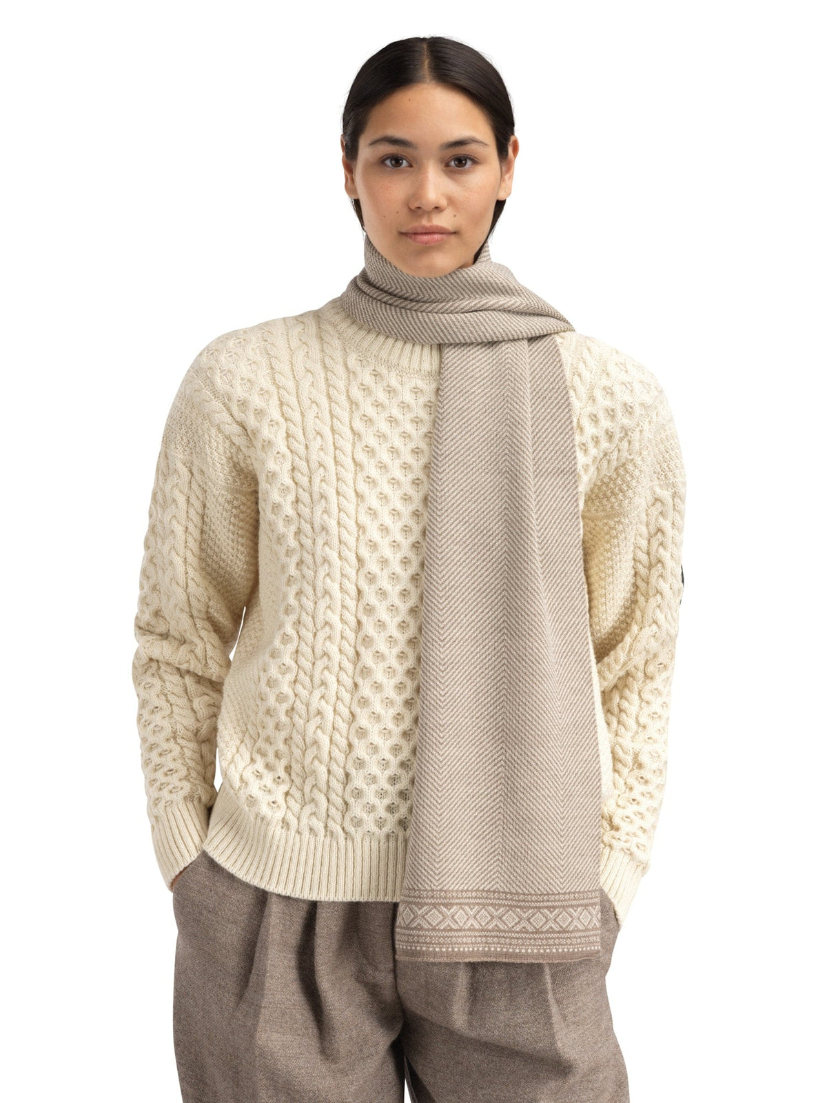 Dale of Norway Women|Men Cortina Scarf Mountainstone Off White
