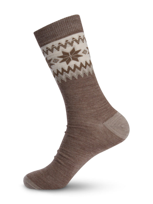 Dale of Norway Women|Men Myking Wool Socks Crew Cut Mountainstone Sand Off White