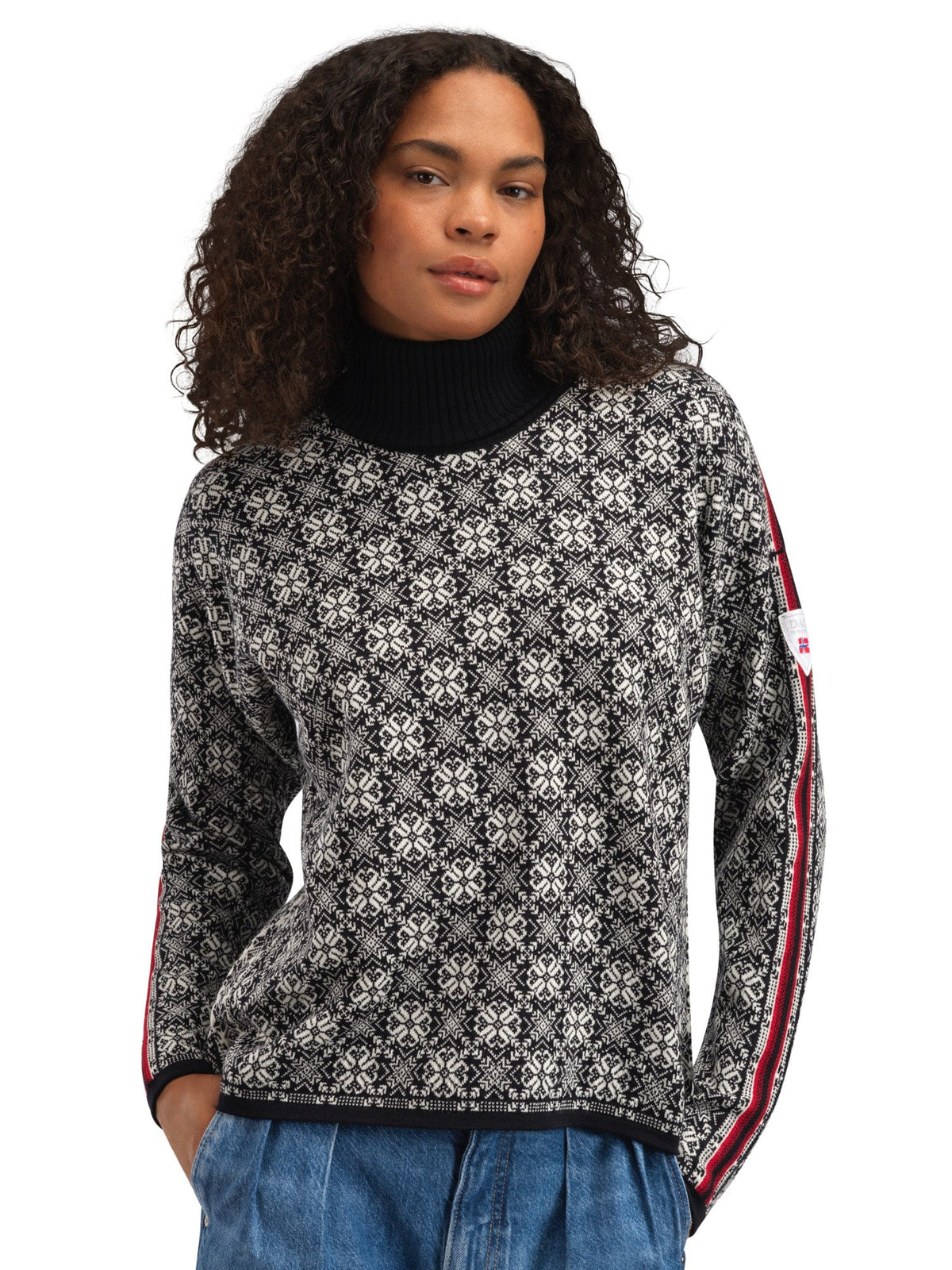 Dale of Norway Women Firda Women’s Sweater - Merino Wool BLACK OFF WHITE