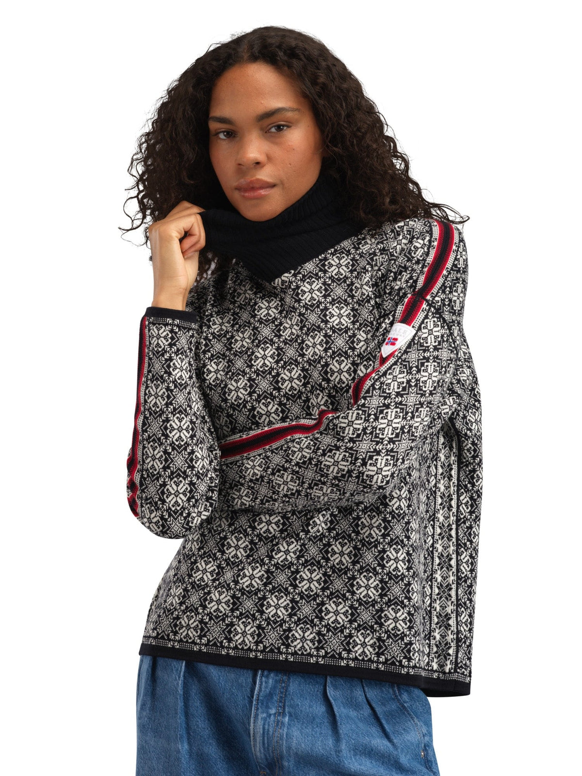 Dale of Norway Women Firda Women’s Sweater - Merino Wool BLACK OFF WHITE