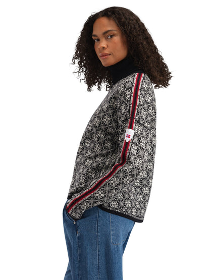 Dale of Norway Women Firda Women’s Sweater - Merino Wool BLACK OFF WHITE
