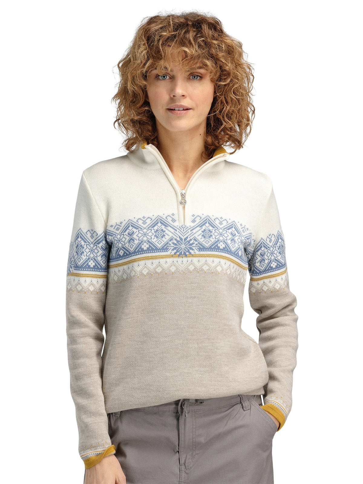 Dale of Norway Women Moritz Women’s Sweater - Merino Wool Sand Offwhite Blueshadow