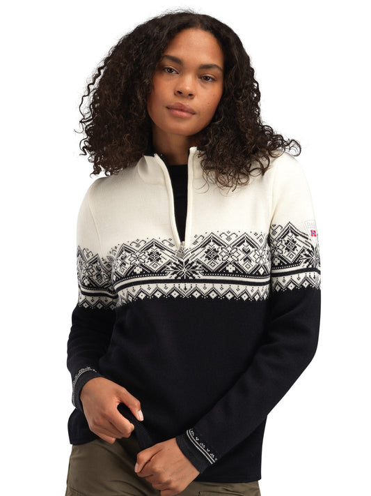Dale of Norway Women Moritz Women’s Sweater - Merino Wool BLACK WHITE DARKCHARCOAL