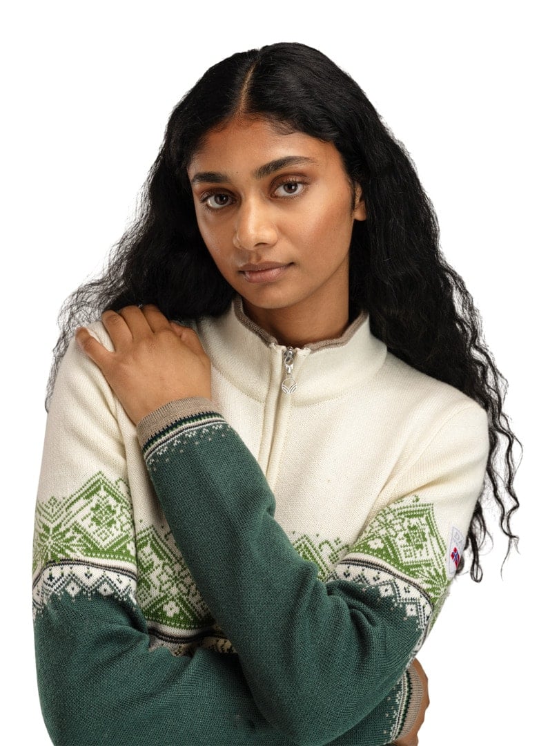 Dale of Norway Women Moritz Fem Sweater Pinegreen Offwhite Springgreen