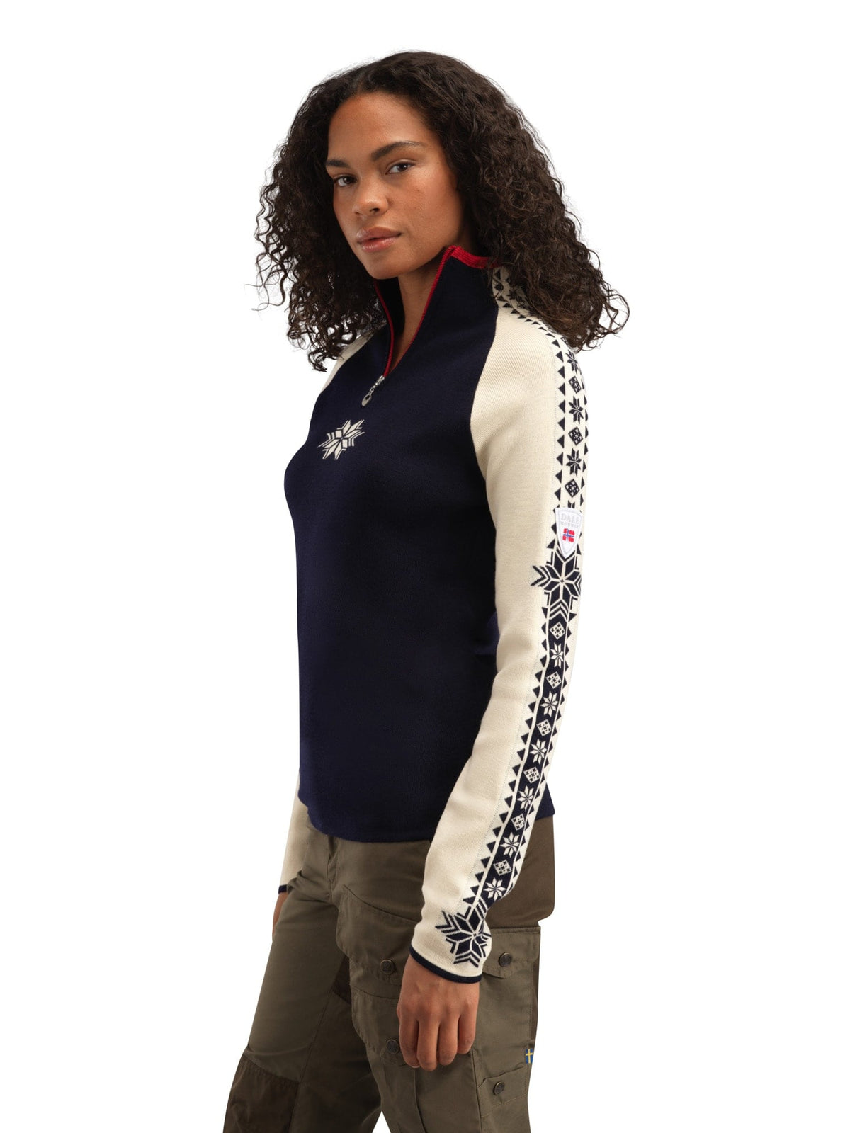 Dale of Norway Women Geilo Fem Sweater Navy Offwhite Raspberry