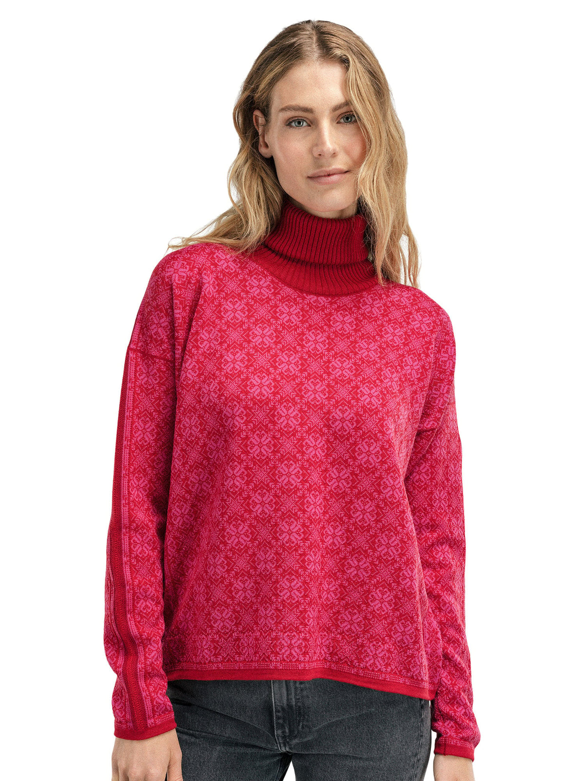 Dale of Norway Women Firda Fem Sweater Raspberry Allium