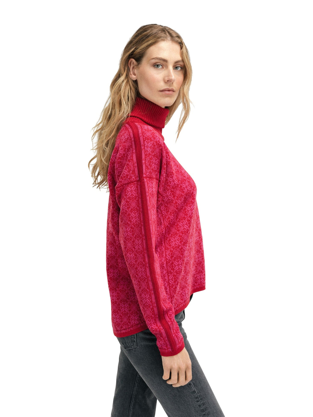 Dale of Norway Women Firda Fem Sweater Raspberry Allium