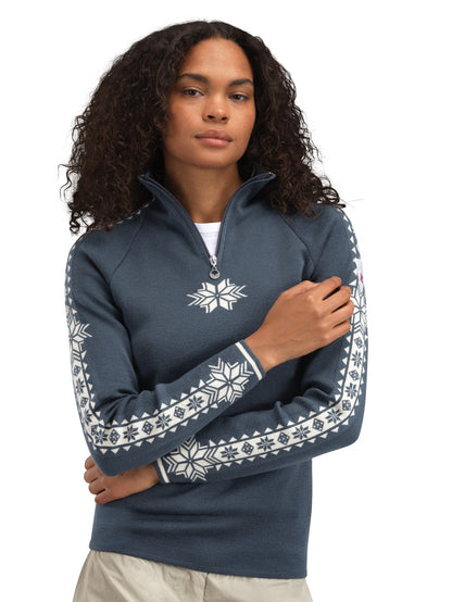 Dale of Norway Women Geilo Fem Sweater Steel Offwhite