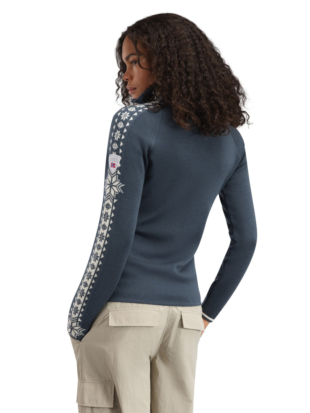 Dale of Norway Women Geilo Fem Sweater Steel Offwhite