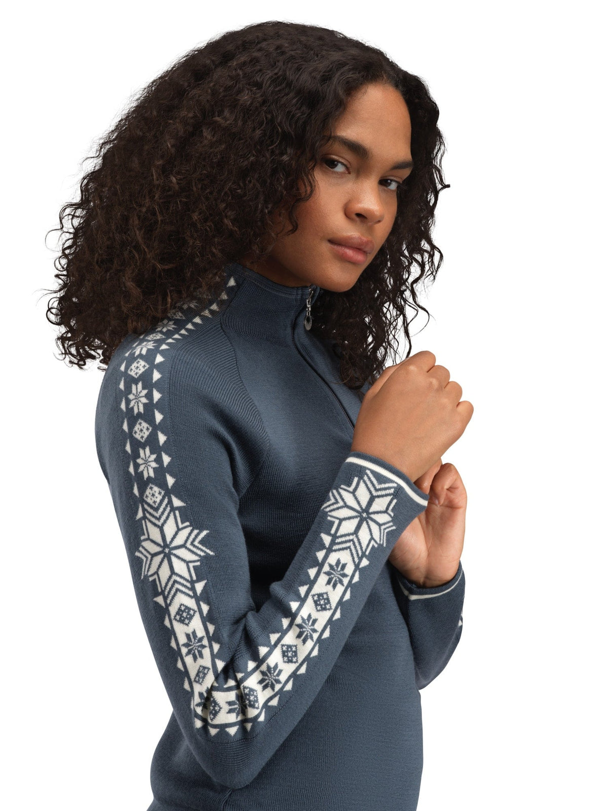 Dale of Norway Women Geilo Fem Sweater Steel Offwhite