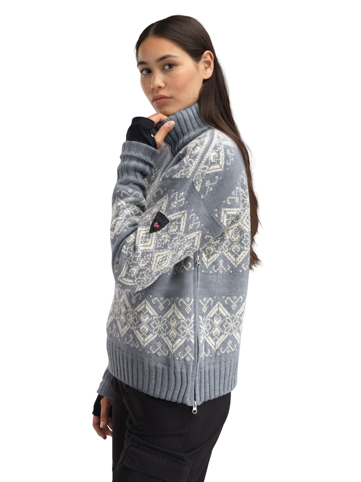Dale of Norway Women Roset Windproof Women's Sweater Blue Mel. Off White