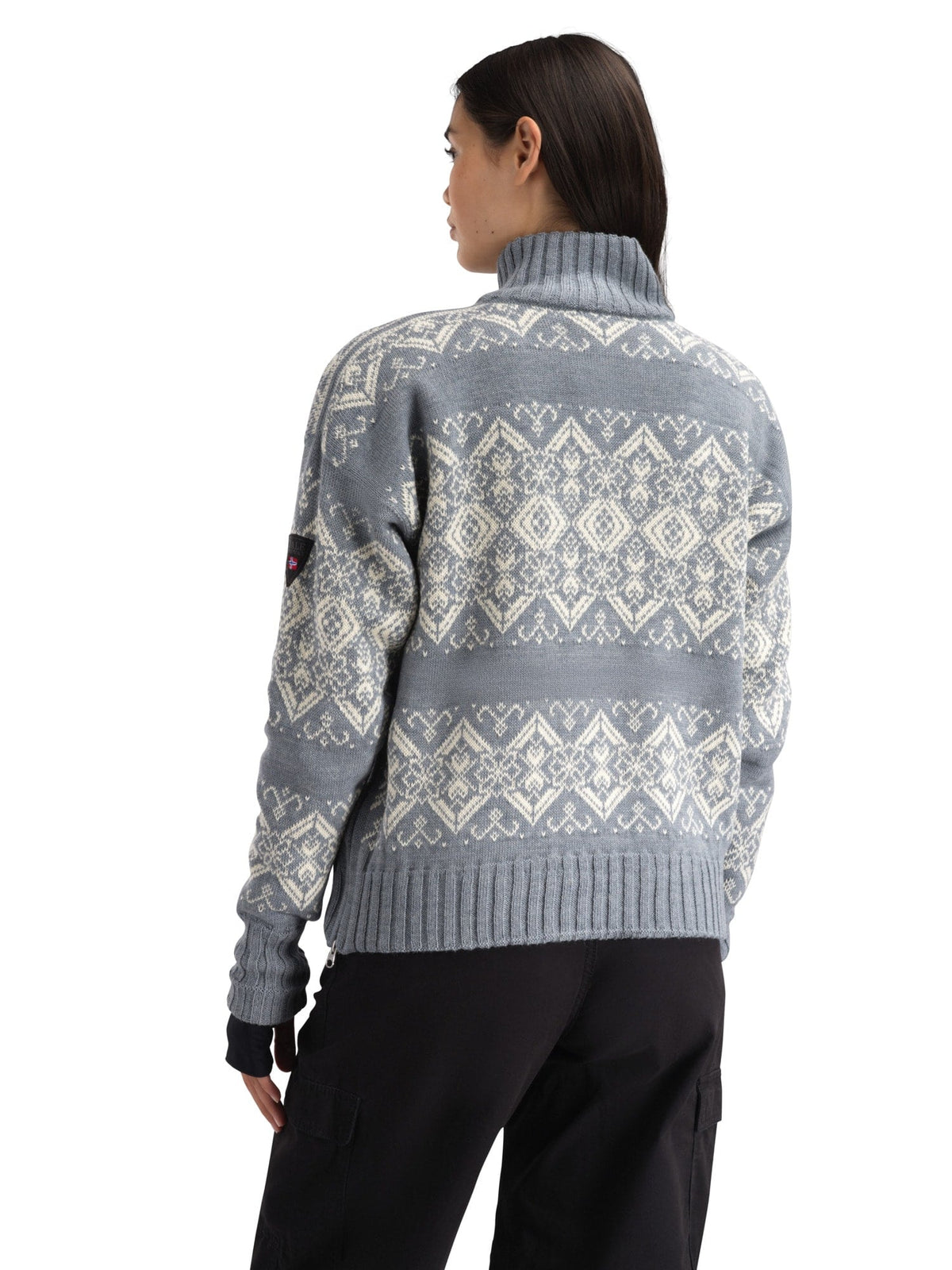Dale of Norway Women Roset Windproof Women's Sweater Blue Mel. Off White